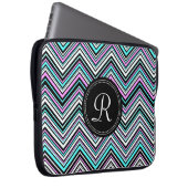 Mit Monogramm weibliches Stammmuster Zickzack Laptopschutzhülle (Vorne Rechts)