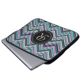 Mit Monogramm weibliches Stammmuster Zickzack Laptopschutzhülle (Vorne Knopf)