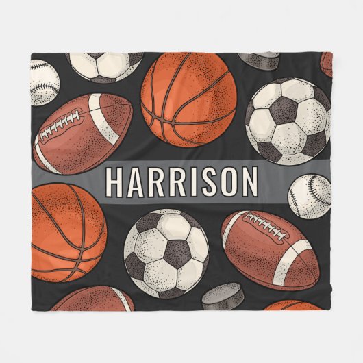 Mit Monogramm Weichschwarzwelle Fleecedecke (Vorderseite (Horizontal))