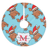 Mit Monogramm Weihnachten Chihuahua Polyester Weihnachtsbaumdecke (Vorderseite)