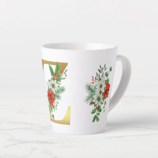 Mit Monogramm Weihnachten Latte Tasse - Goldbrief (Rechte Ecke)