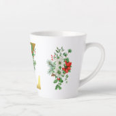 Mit Monogramm Weihnachten Latte Tasse - Goldbrief (Rechts)