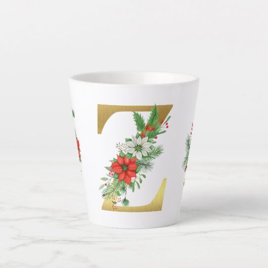 Mit Monogramm Weihnachten Latte Tasse - Goldbrief (Vorderseite)