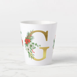 Mit Monogramm Weihnachten Latte Tasse - Goldbrief