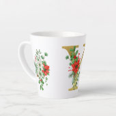 Mit Monogramm Weihnachten Latte Tasse - Goldbrief (Linke Ecke)