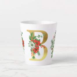 Mit Monogramm Weihnachten Latte Tasse - Goldbrief