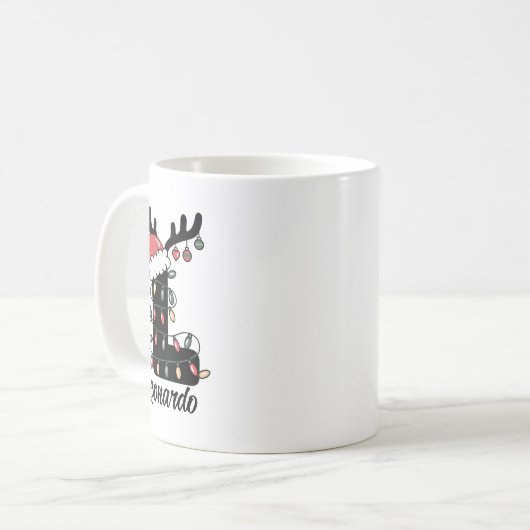 Mit Monogramm Weihnachten |Personalisierter Urlaub Kaffeetasse (Vorderseite Links)