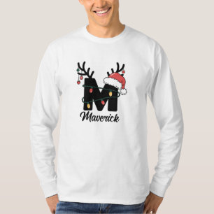 Mit Monogramm Weihnachten  Personalisierter Urlaub T-Shirt