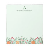 Mit Monogramm Weihnachts-Blume Notepad Notizblock (Vorderseite)