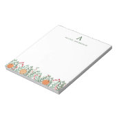 Mit Monogramm Weihnachts-Blume Notepad Notizblock (Rotiert)