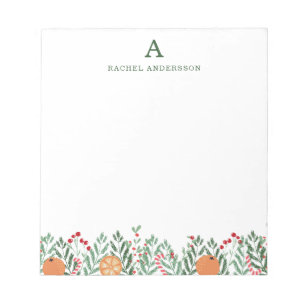 Mit Monogramm Weihnachts-Blume Notepad Notizblock