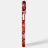 Mit Monogramm Weihnachts-Rot-Gold-Schneeflocken Case-Mate iPhone Hülle (Rückseite / Rechts)