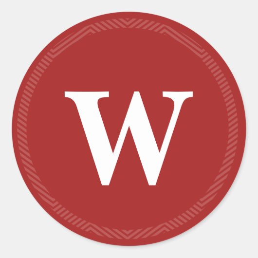 Mit Monogramm Weihnachts-Umschlag Aufkleber-Sticke Runder Aufkleber (Vorderseite)