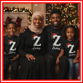 Mit Monogramm Weihnachtsantler-Weihnachtsmannmütze T-Shirt