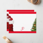 Mit Monogramm Weihnachtsbaum-Kalligraphie-Template Mitteilungskarte (Vorderseite/Rückseite Beispiel)