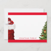 Mit Monogramm Weihnachtsbaum-Kalligraphie-Template Mitteilungskarte (Rückseite)