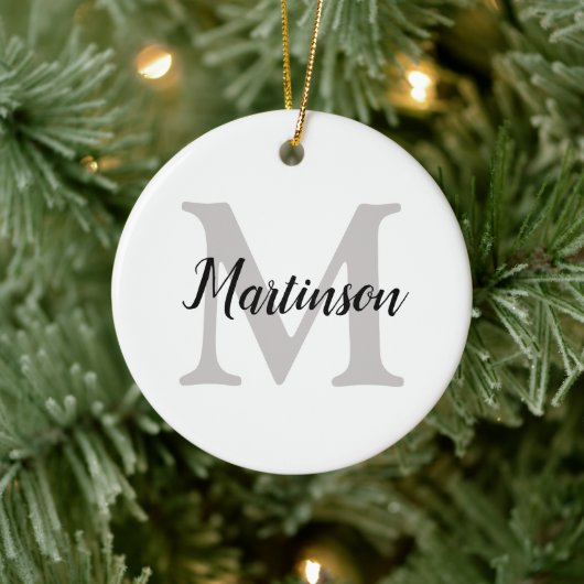 Mit Monogramm Weihnachtsbaum Keramik Ornament (Baum)