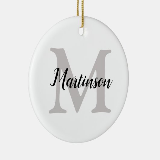 Mit Monogramm Weihnachtsbaum Keramik Ornament (Rechts)