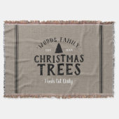 Mit Monogramm Weihnachtsbaumfarm Grain Sack Decke (Vorderseite)