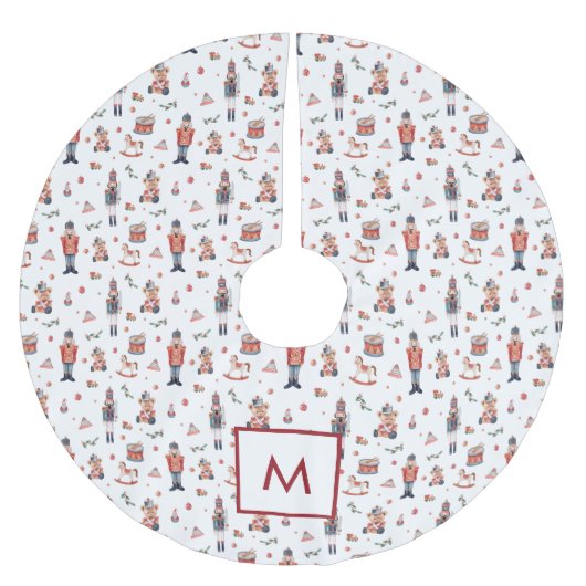 Mit Monogramm Weihnachtsbaumrock Polyester Weihnachtsbaumdecke (Vorderseite)