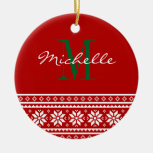 Mit Monogramm Weihnachtsbaumschmuck Keramik Ornament