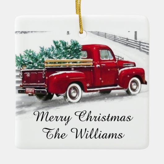 Mit Monogramm Weihnachtsdekoration Keramikornament (Vorderseite)