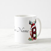 Mit Monogramm Weihnachtsfamilien personalisieren m Kaffeetasse (VorderseiteRechts)