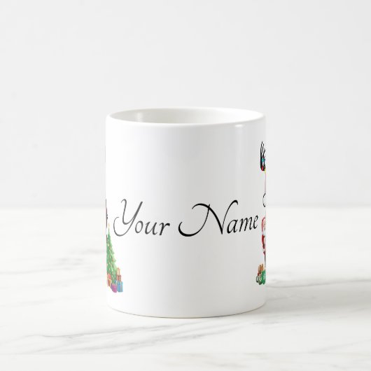 Mit Monogramm Weihnachtsfamilien personalisieren m Kaffeetasse (Mittel)