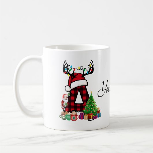Mit Monogramm Weihnachtsfamilien personalisieren m Kaffeetasse (Links)