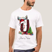 Mit Monogramm Weihnachtsfamilien personalisieren m T-Shirt (Vorderseite)