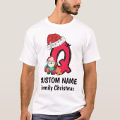 Mit Monogramm Weihnachtsfamilien personalisieren m T-Shirt (Vorderseite)