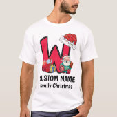 Mit Monogramm Weihnachtsfamilien personalisieren m T-Shirt (Vorderseite)