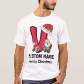 Mit Monogramm Weihnachtsfamilien personalisieren m T-Shirt (Vorderseite)