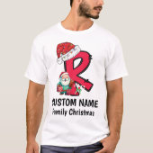 Mit Monogramm Weihnachtsfamilien personalisieren m T-Shirt (Vorderseite)