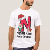 Mit Monogramm Weihnachtsfamilien personalisieren m T-Shirt (Vorderseite)