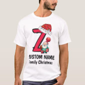 Mit Monogramm Weihnachtsfamilien personalisieren m T-Shirt (Vorderseite)