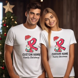 Mit Monogramm Weihnachtsfamilien personalisieren m T-Shirt