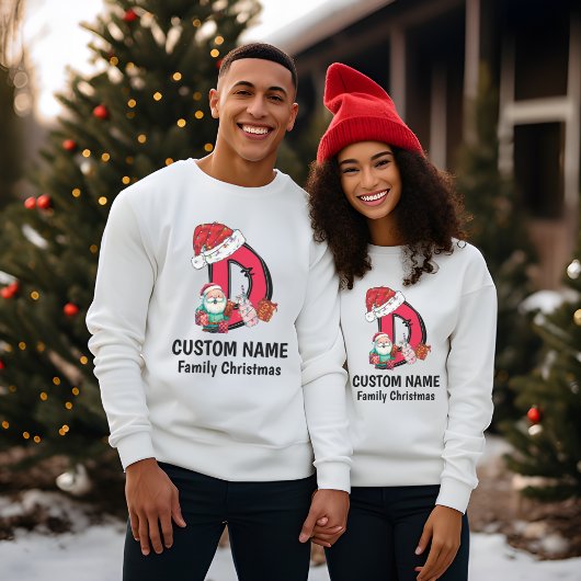 Mit Monogramm Weihnachtsfamilien personalisieren m T-Shirt