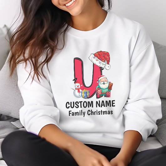 Mit Monogramm Weihnachtsfamilien personalisieren m T-Shirt
