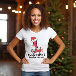 Mit Monogramm Weihnachtsfamilien personalisieren m T-Shirt