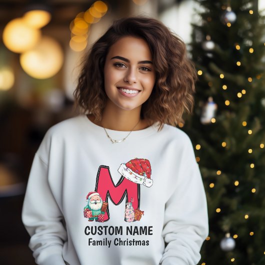 Mit Monogramm Weihnachtsfamilien personalisieren m T-Shirt