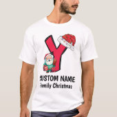 Mit Monogramm Weihnachtsfamilien personalisieren m T-Shirt (Vorderseite)