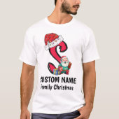 Mit Monogramm Weihnachtsfamilien personalisieren m T-Shirt (Vorderseite)