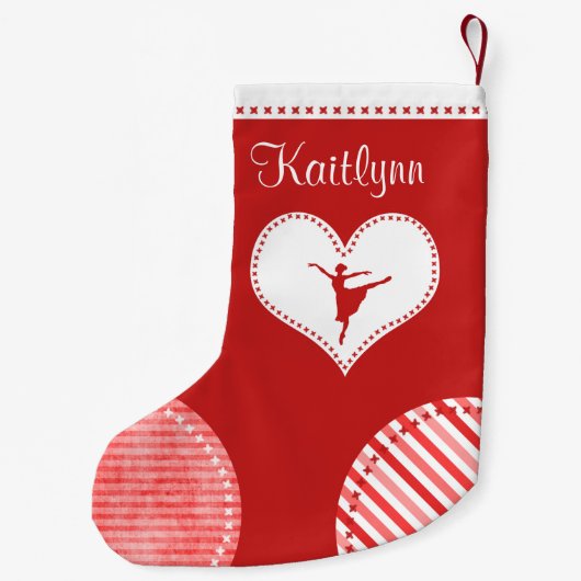 Mit Monogramm Weihnachtsflecken-Tanz Kleiner Weihnachtsstrumpf (Rückseite)