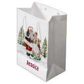 Mit Monogramm Weihnachtsgeschenk Mittlere Geschenktüte (Vorderseite Schrägansicht)