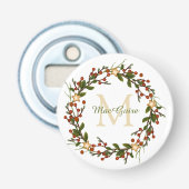 Mit Monogramm Weihnachtskranz Flaschenöffner (Vorderseite)