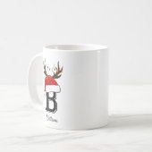 Mit Monogramm Weihnachtsmatte Kaffeetasse (Vorderseite Links)