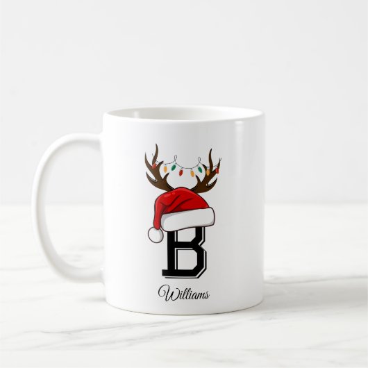 Mit Monogramm Weihnachtsmatte Kaffeetasse (Links)