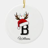 Mit Monogramm Weihnachtsmatte Keramik Ornament (Vorne)