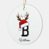 Mit Monogramm Weihnachtsmatte Keramik Ornament (Links)